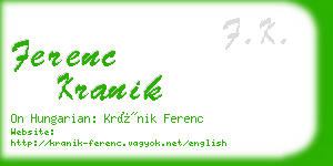 ferenc kranik business card